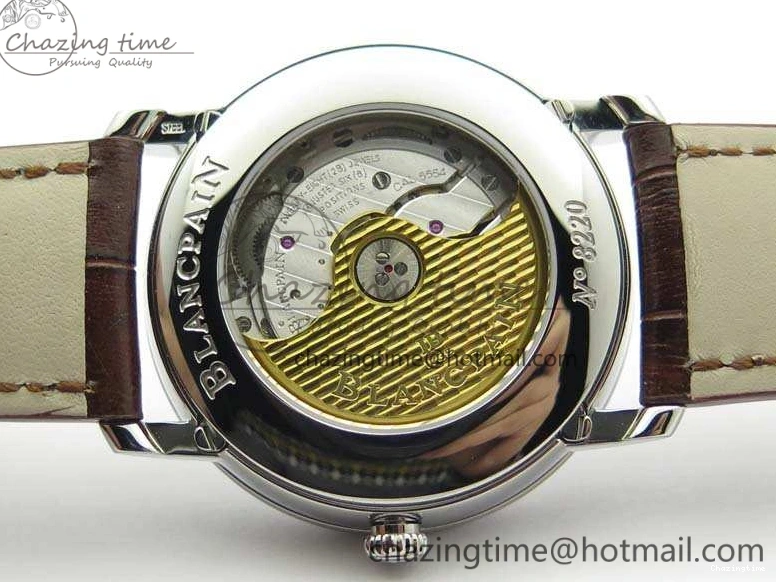 0416 FreshLook Villeret 6654 SS Complicated Function OMF 1:1 Best Edition White Dial On Brown Leather Strap A 8119